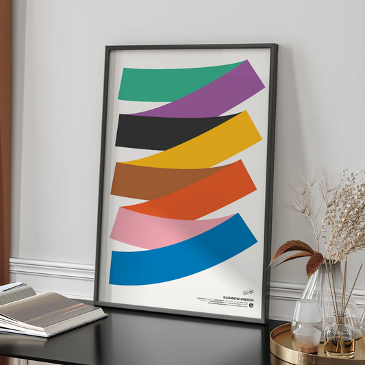 "RAINBOW RIBBON" Art Poster by PosterLad