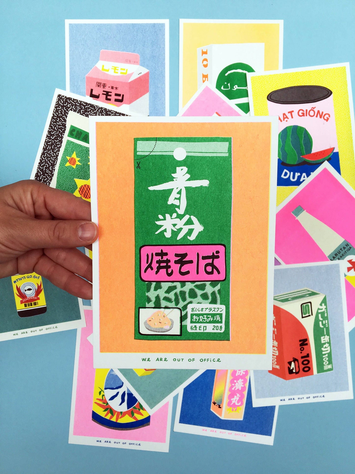 A package of Aonori - Risograph print