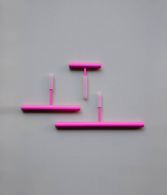 Wall-mounted hooks and Toilet Paper Holder - Neon Pink