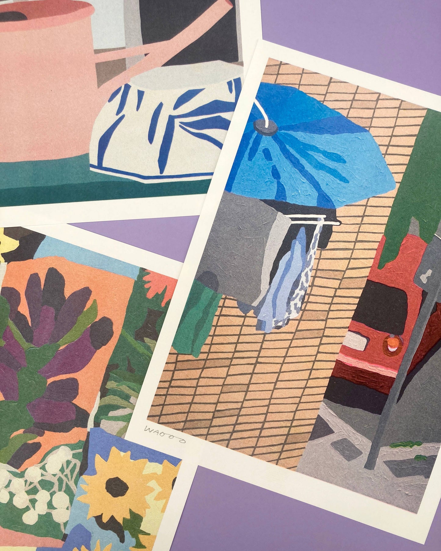 30x40 cm risoprint of laundry day in Bilbao