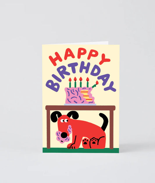 Happy Birthday Dog Ate The Cake - Card