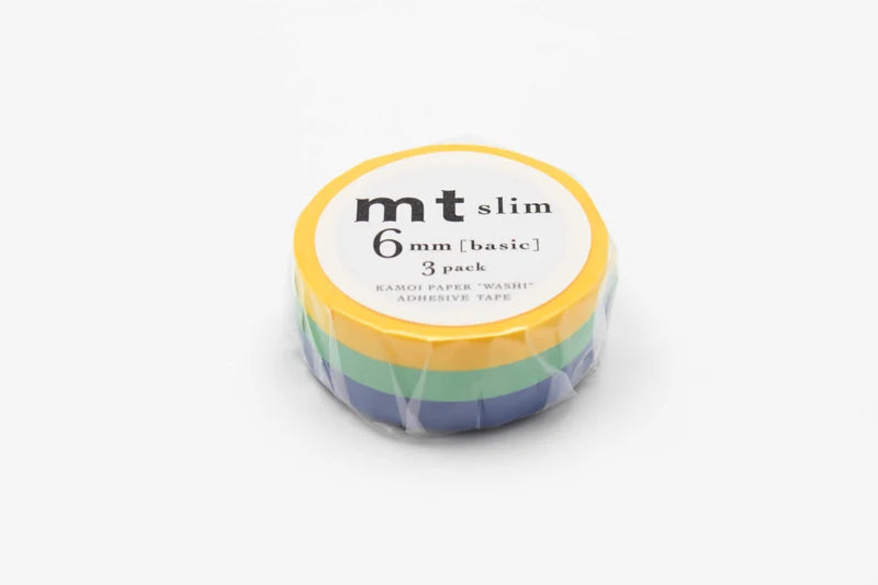 mt Basic – Slim 6mm Washi Tape - Set of 3