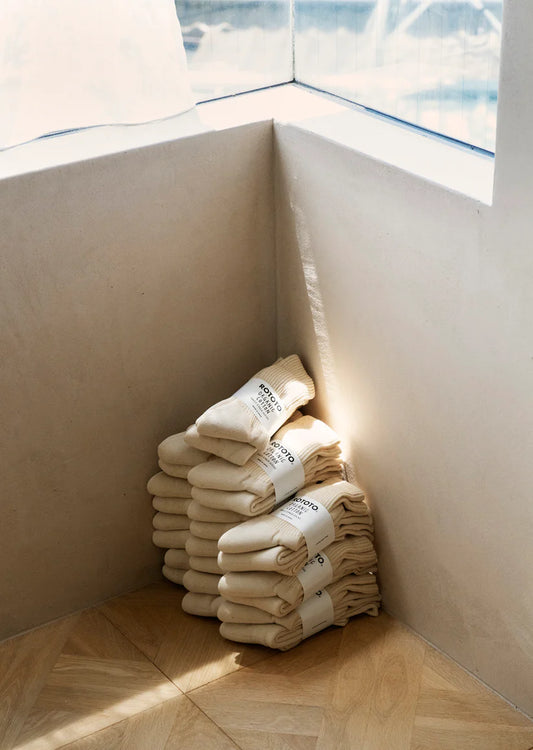 ROTOTO Organic Daily Crew Socks - 3 Pack