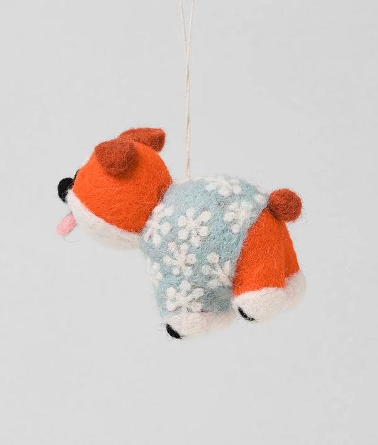 Suki - Dog in Snowflake Jumper