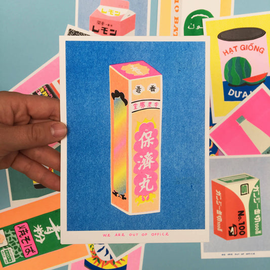 Po Chaii Pills - Risograph print