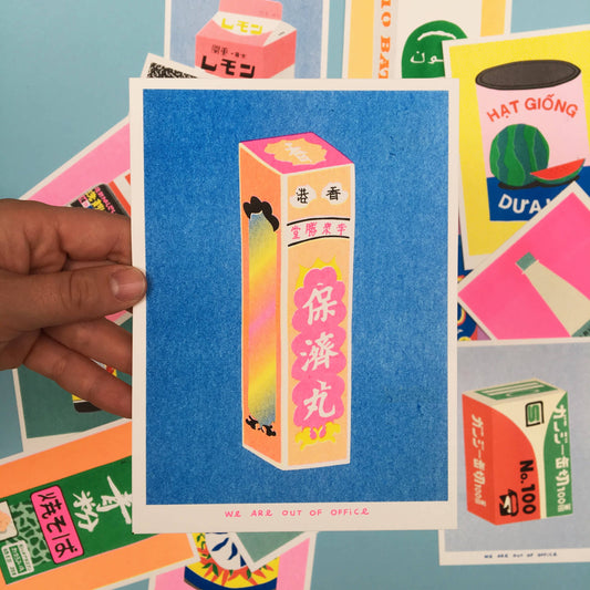 Po Chaii Pills - Risograph print
