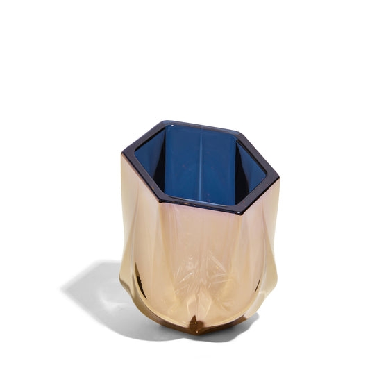 SHIMMER Tealight Holder - Gold Crystal Glass