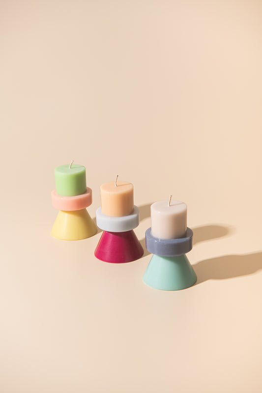 Stack Candle Mini - B - PEACH / LILAC / RUBY