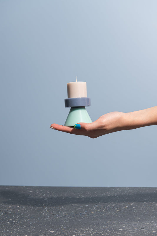 Stack Candle Mini - A - NUDE / POWDER BLUE / CELESTE