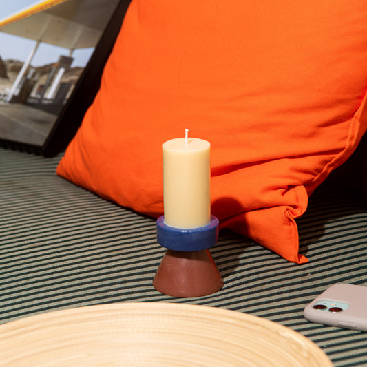 Stack Candle Tall - B - BANANA / NAVY / CHOCOLATE