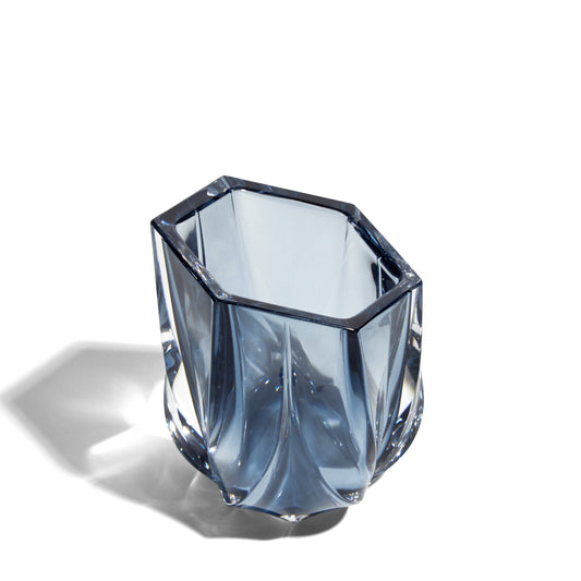 SHIMMER Tealight Holder - Blue Crystal Glass