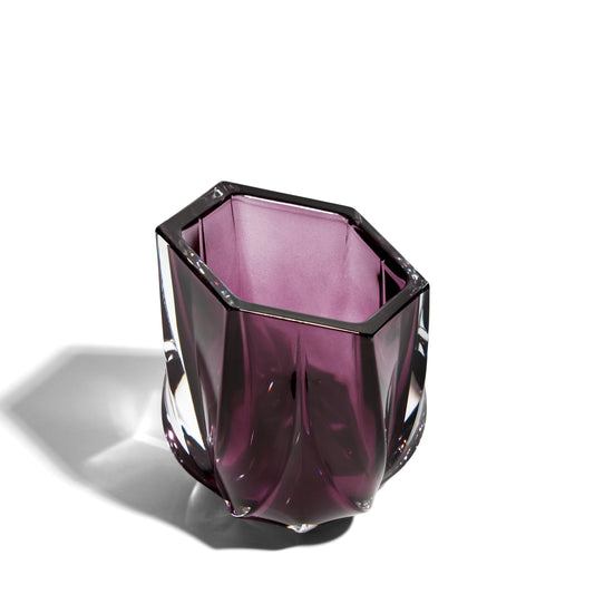 SHIMMER Tealight Holder - Purple Crystal Glass
