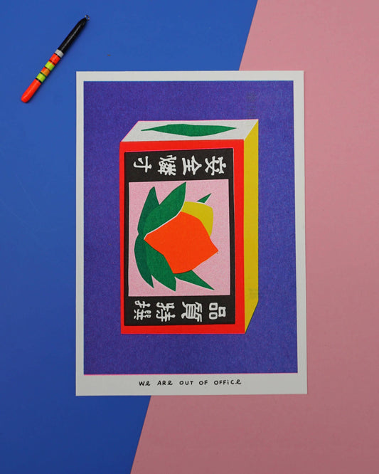Japanese Matchstick Box - Risograph print