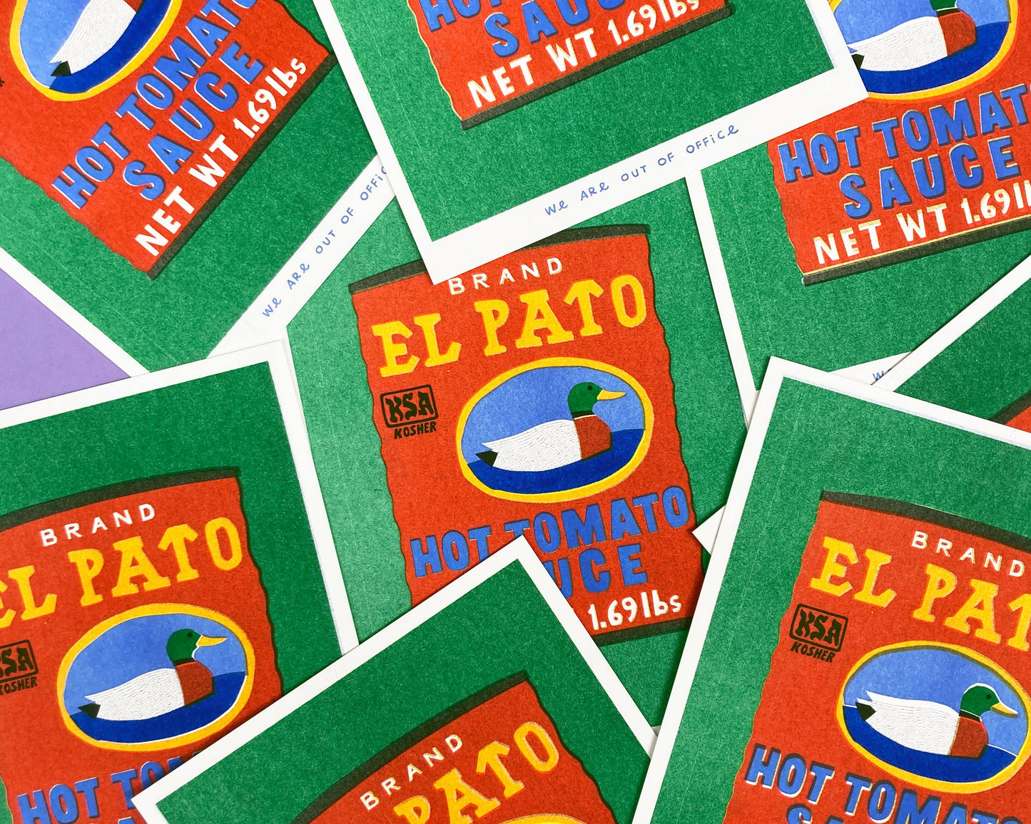 El Pato Hot tomato sauce - Risograph print