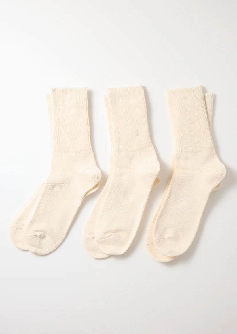 ROTOTO Organic Daily Crew Socks - 3 Pack