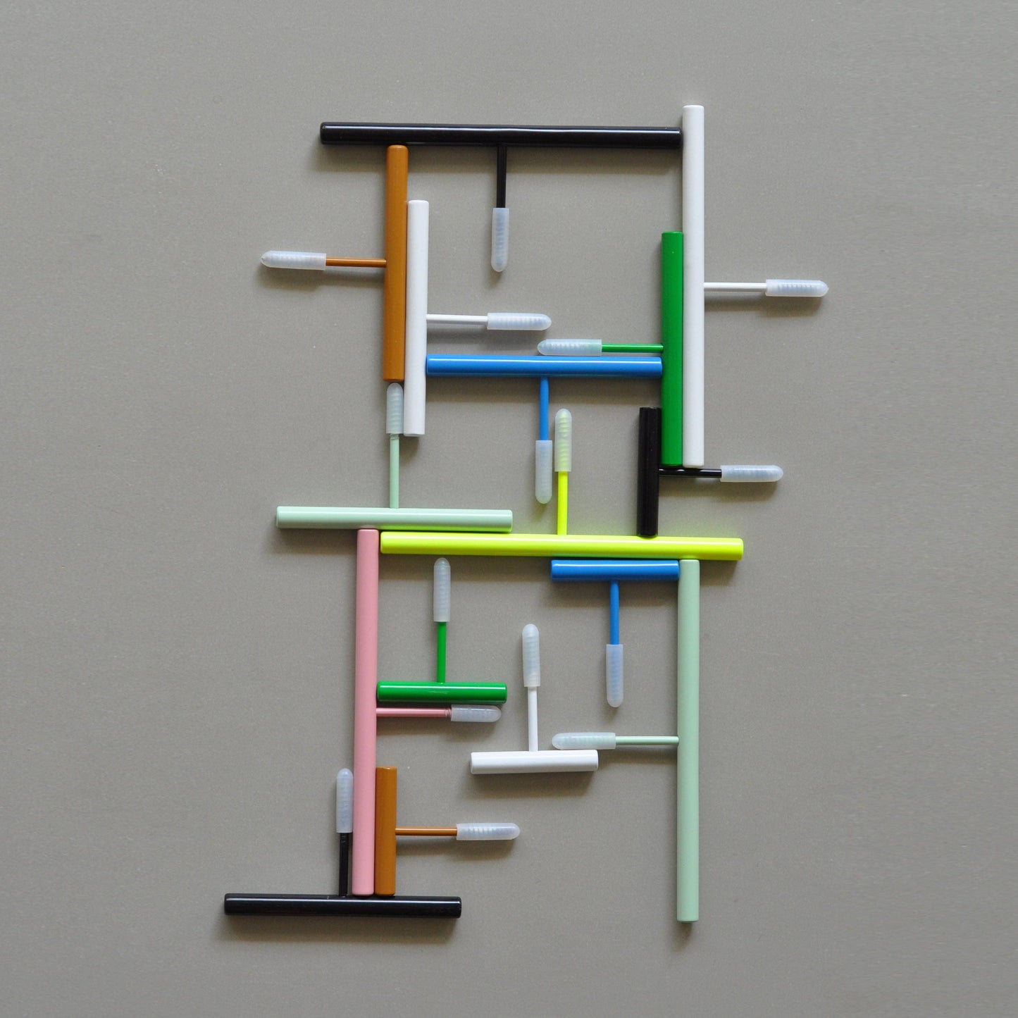 Wall-mounted hooks and Toilet Paper Holder - Mint Green