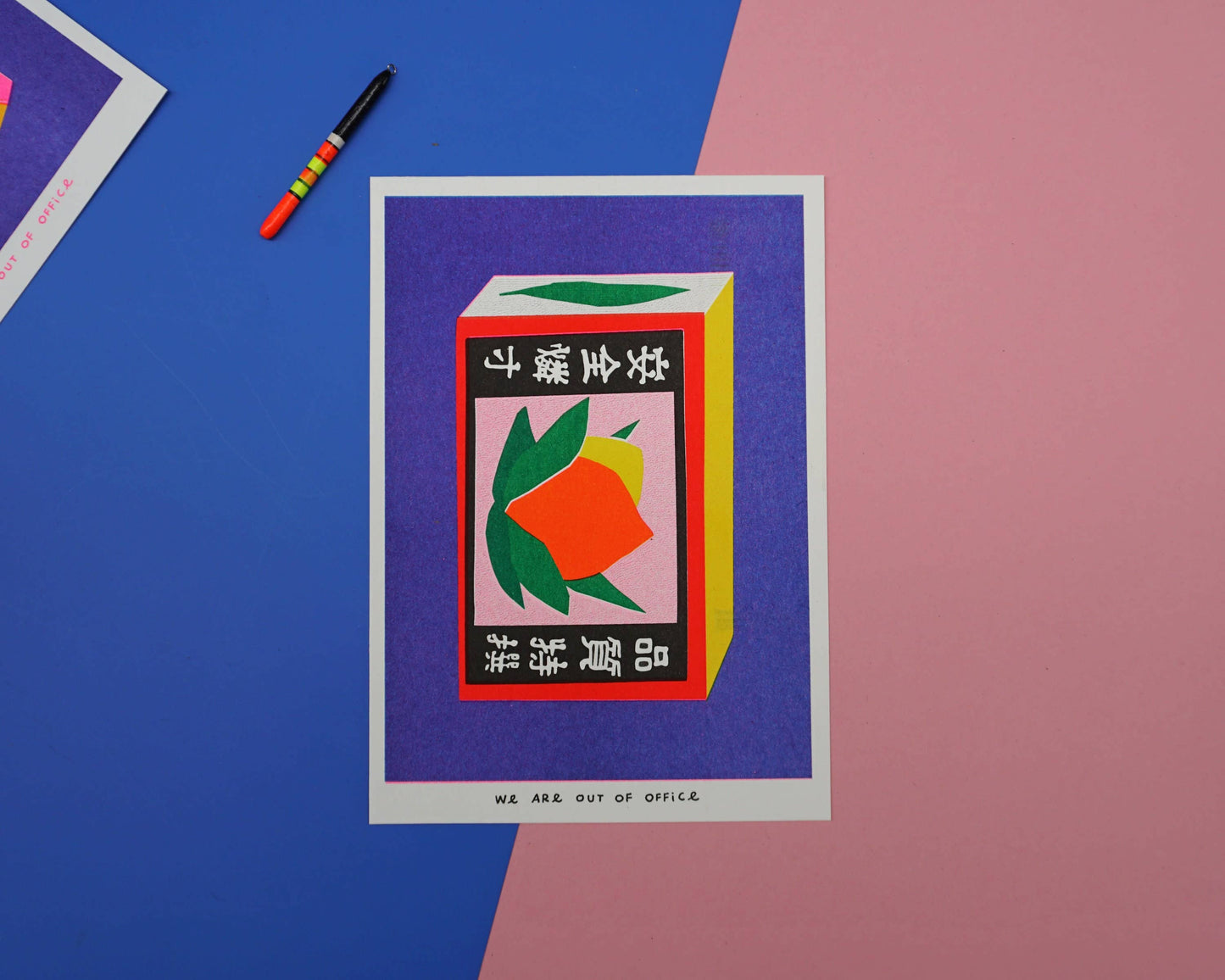 Japanese Matchstick Box - Risograph print
