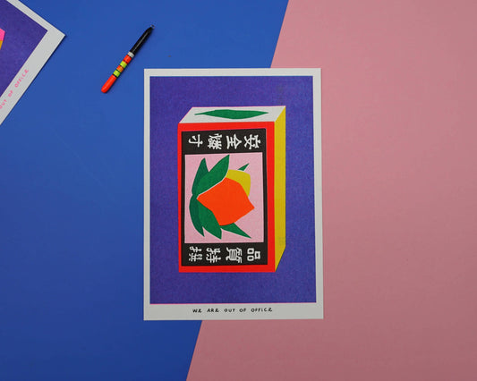 Japanese Matchstick Box - Risograph print