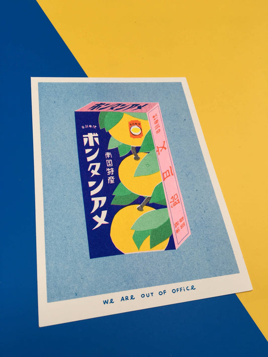 Japanese Powdery Candy - Risograph print