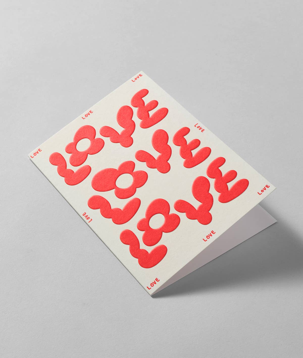 Love Love Love Embossed Greeting Card