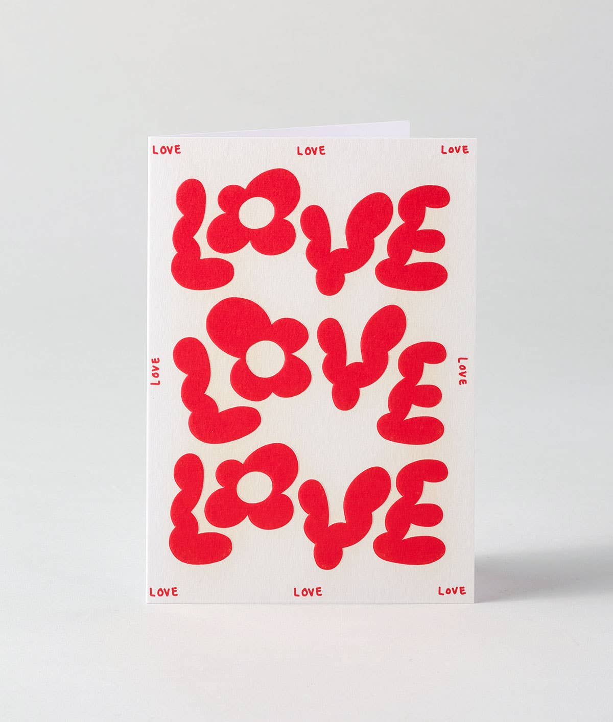 Love Love Love Embossed Greeting Card