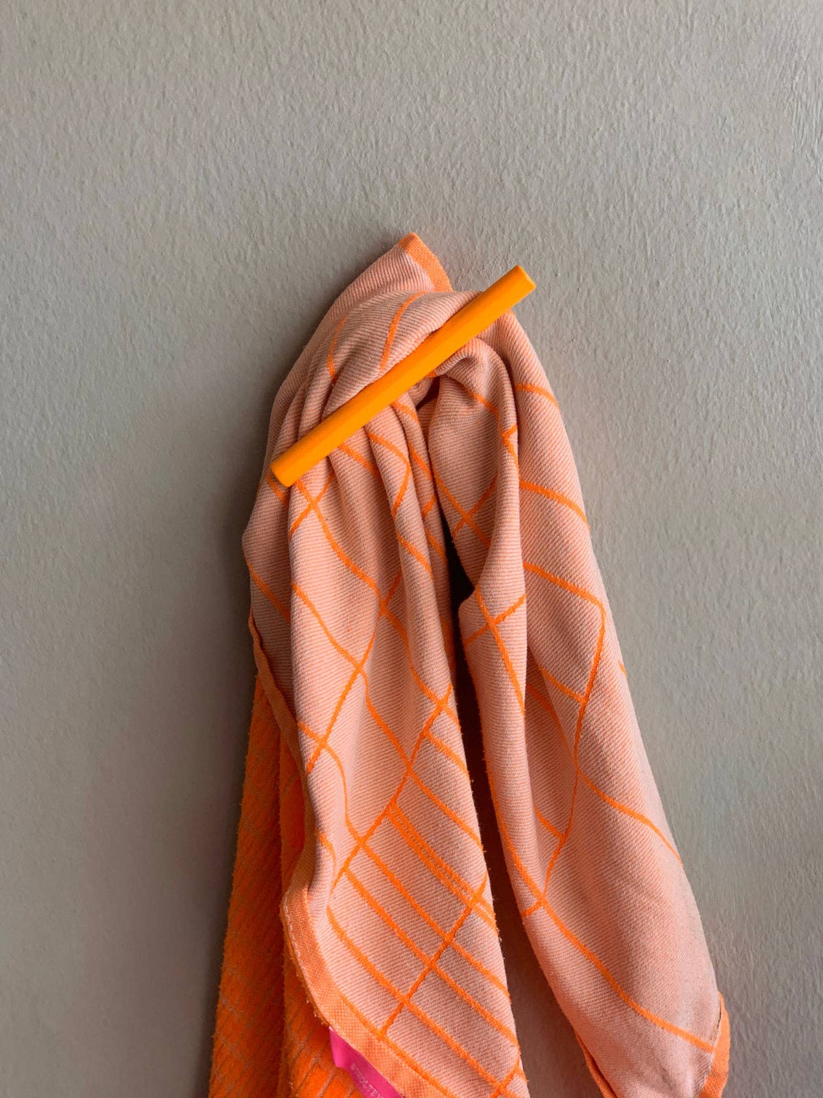 Wall-mounted hooks and Toilet Paper Holder - Neon Orange