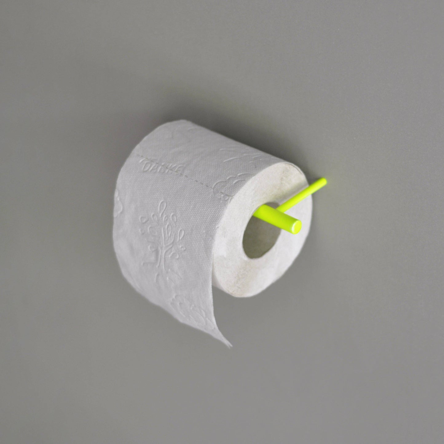 Wall-mounted hooks and Toilet Paper Holder - Neon Yellow
