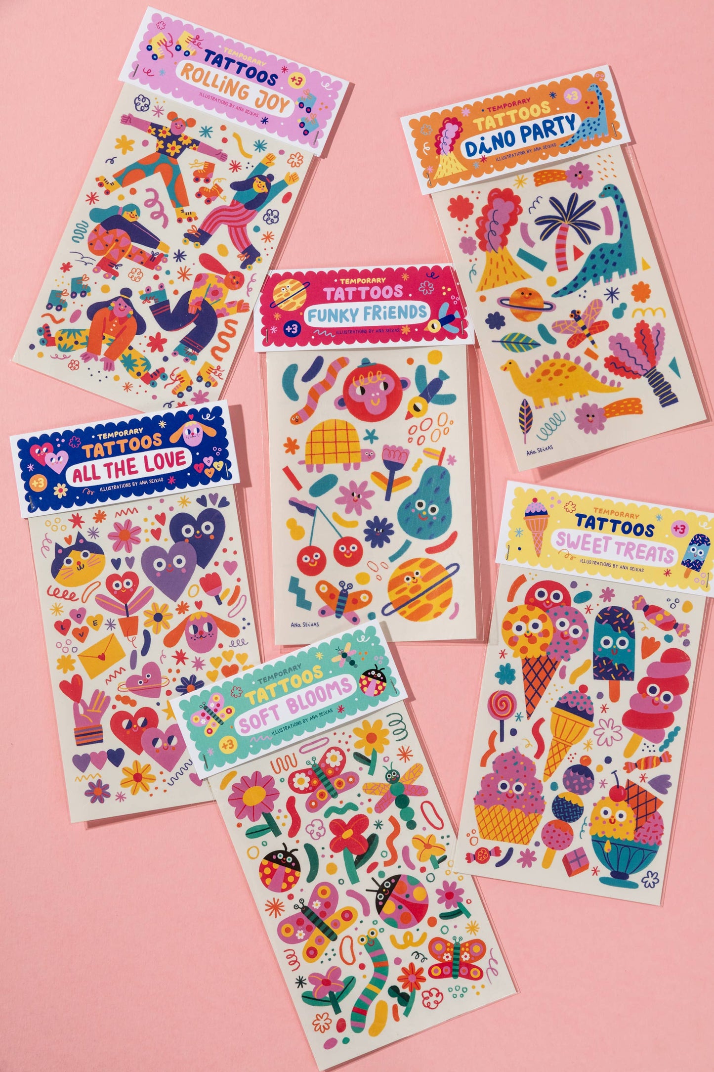 Funky Friends Temporary Tattoos