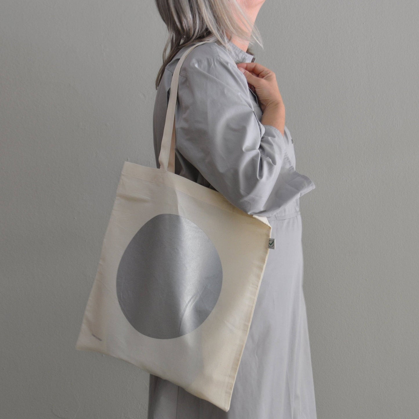 Jutebeutel / tote bag dot silver