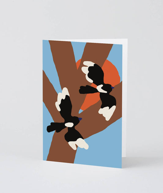 Magpies Greetings Card