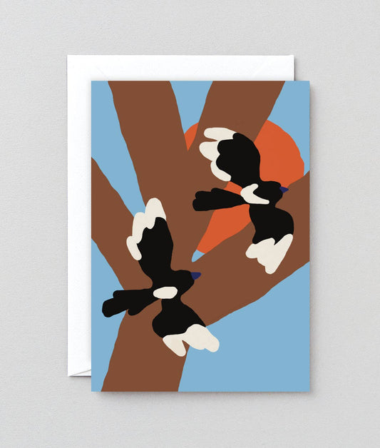 Magpies Greetings Card
