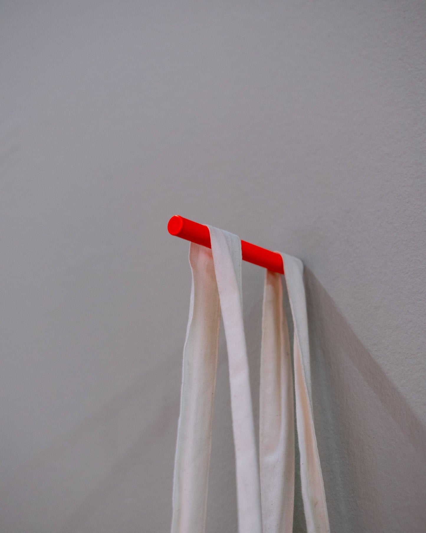 Wall-mounted hooks and Toilet Paper Holder - Neon Red