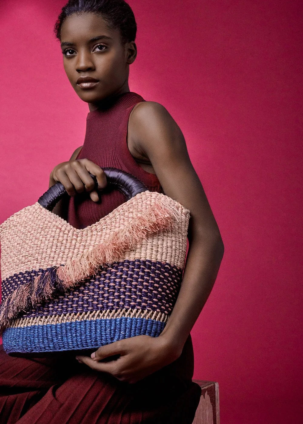 AAKS Oroo Natural - Woven Raffia Bag