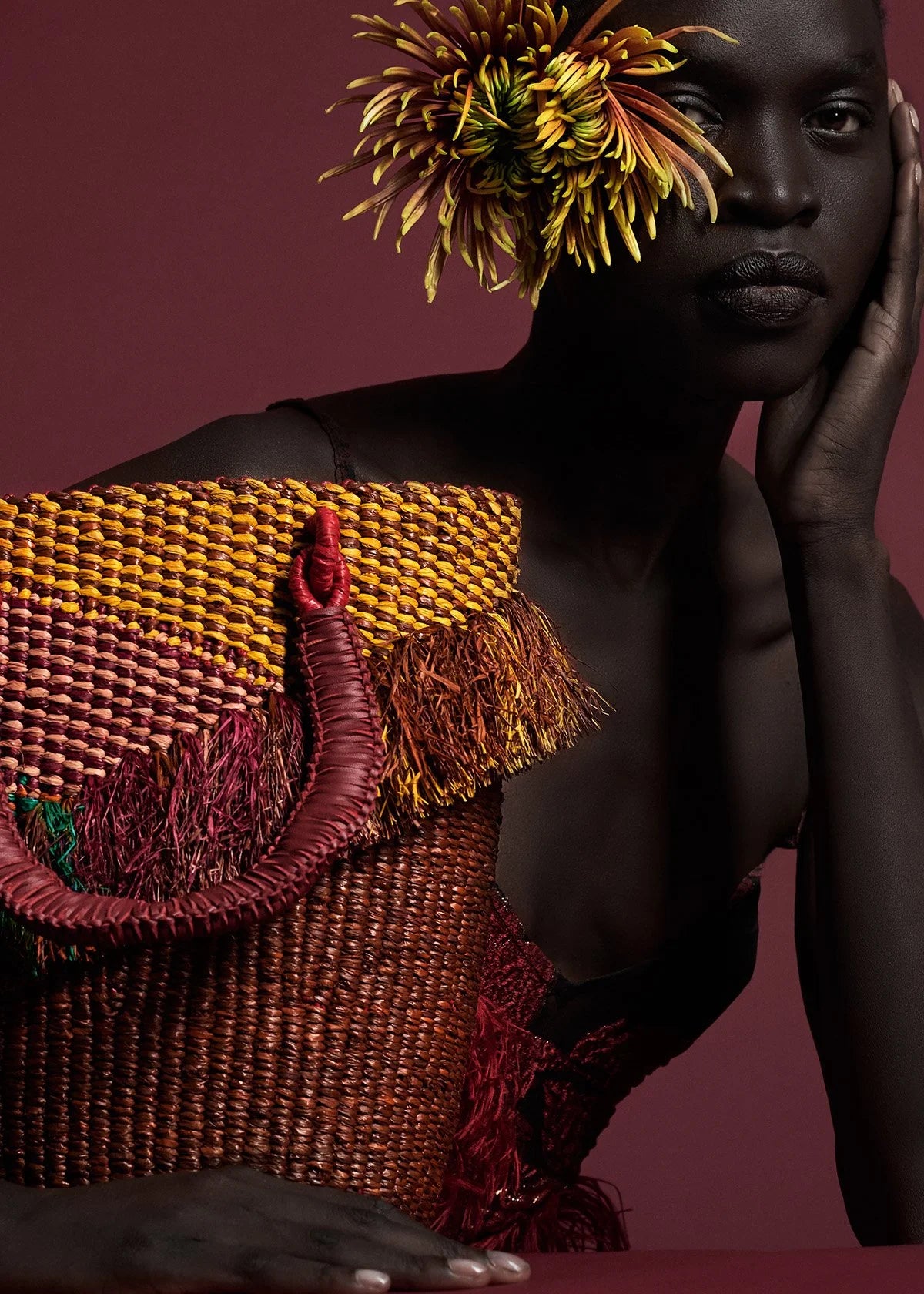 AAKS Tia Blush - Woven Raffia Bag
