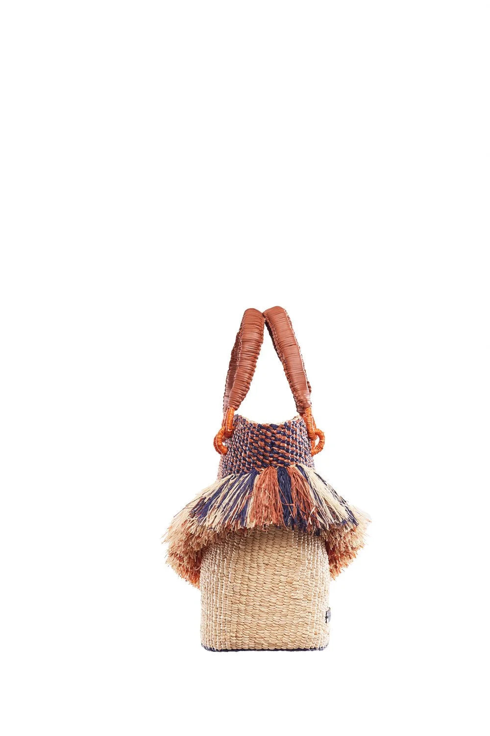 AAKS Tia Ruffle - Woven Raffia Bag