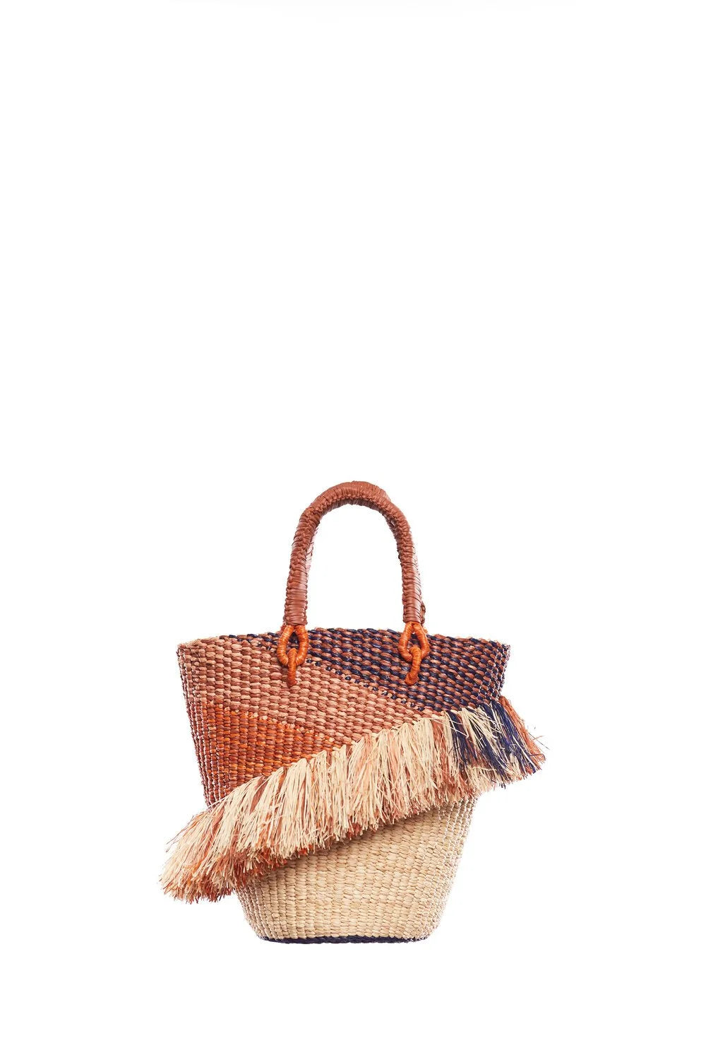 AAKS Tia Ruffle - Woven Raffia Bag