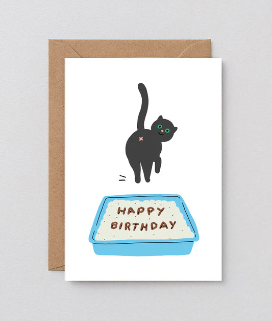 Birthday Cat Poop - Card