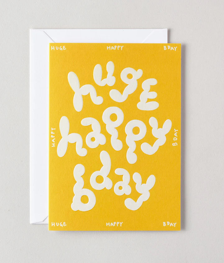 Happy Birthday Yellow - Embossed Card