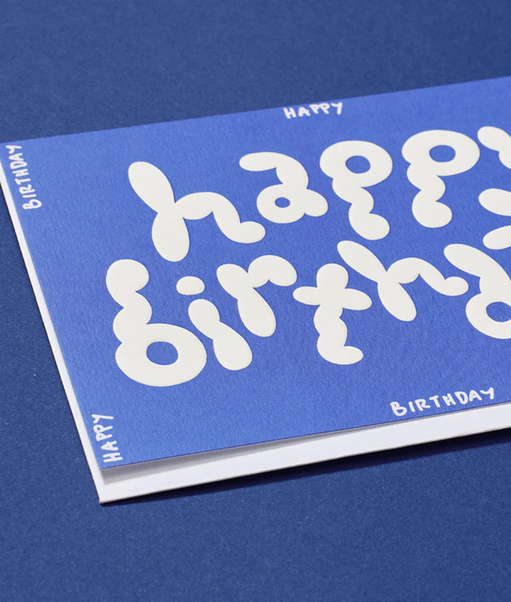 Happy Birthday Blue - Embossed Card