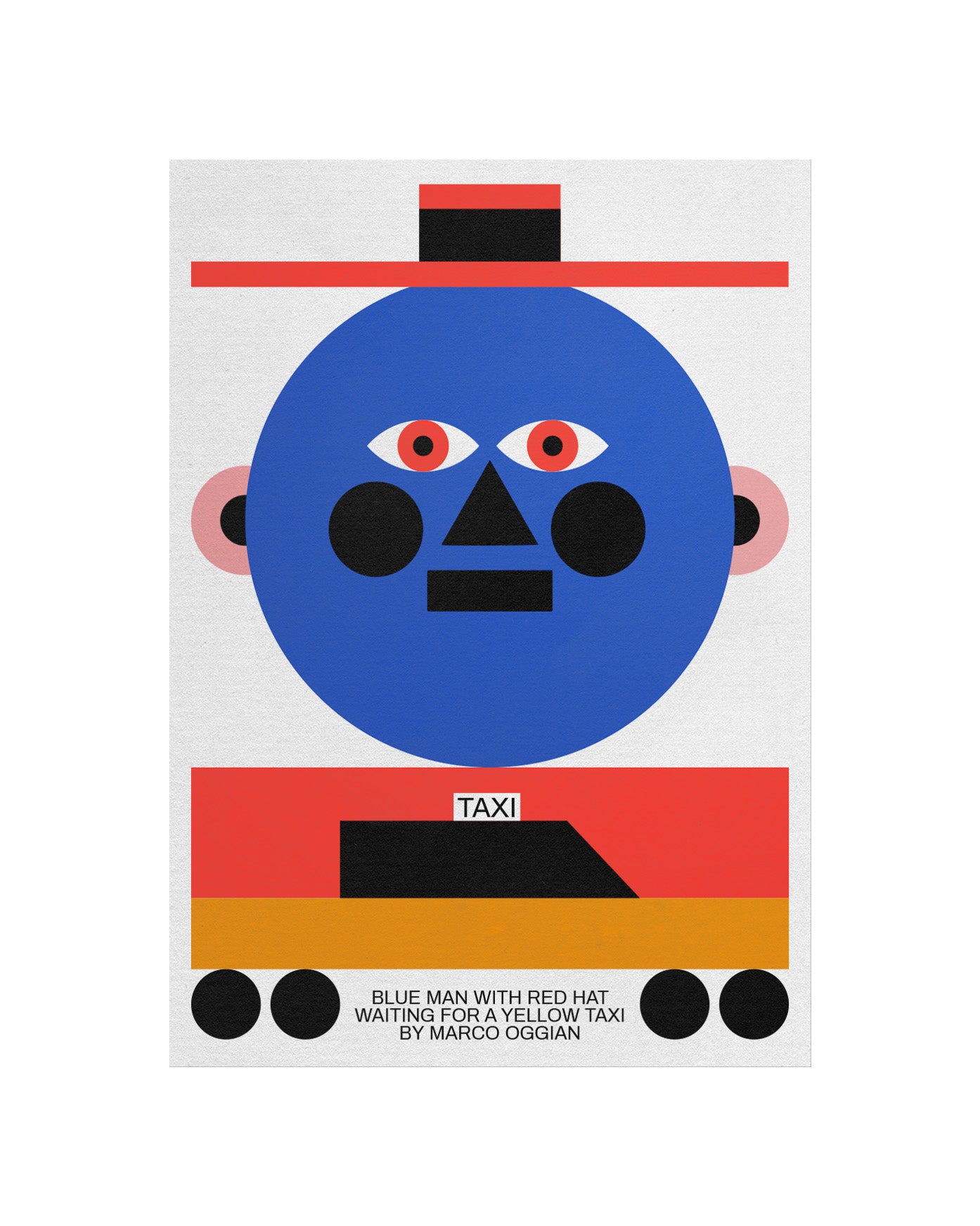 Blue Man with Red Hat Poster by Marco Oggian LIMITED EDITION