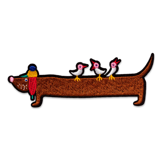 Dachshund & Sparrows - Self Adhesive