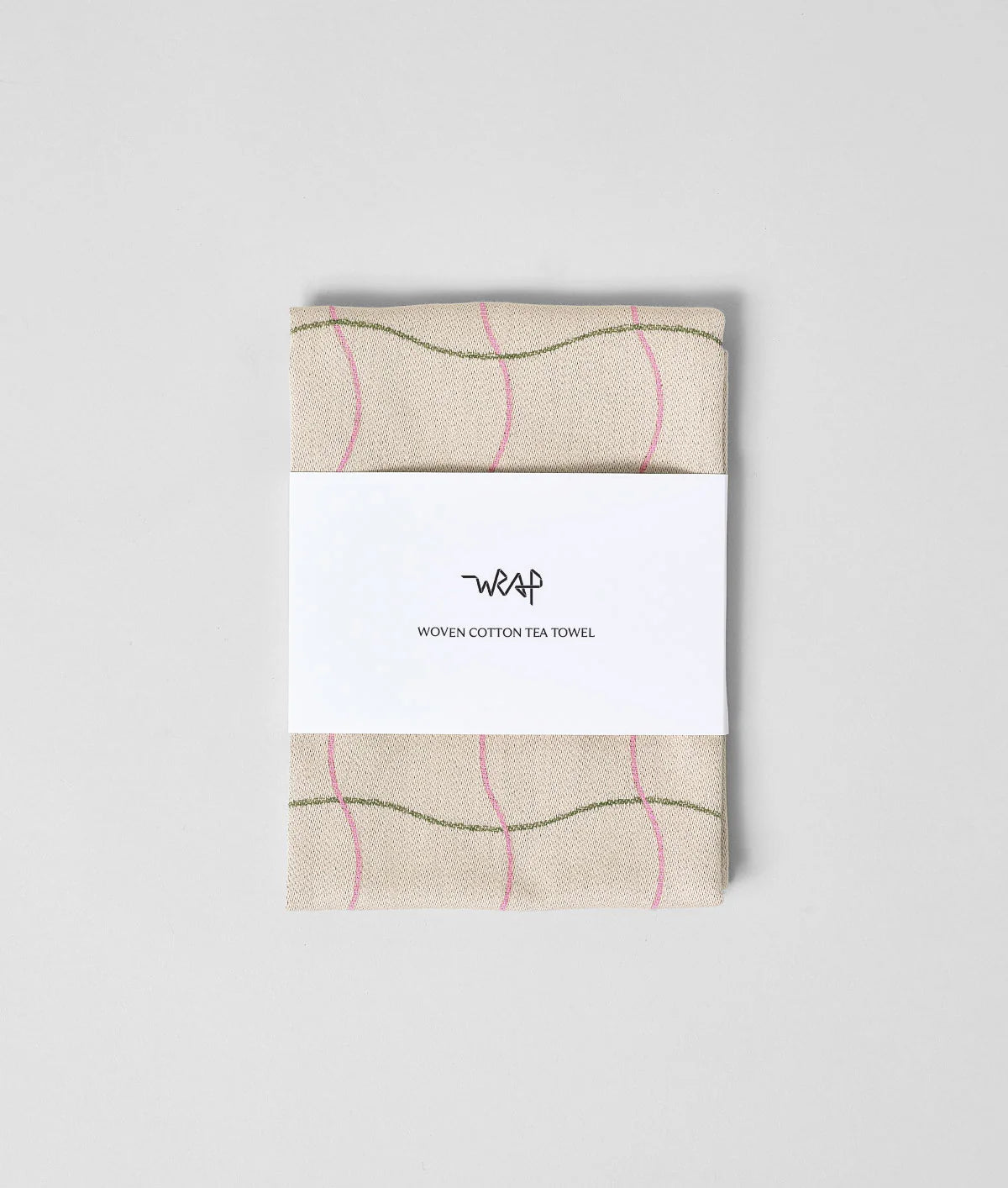 Wave Grid Natural Cotton - Tea Towel