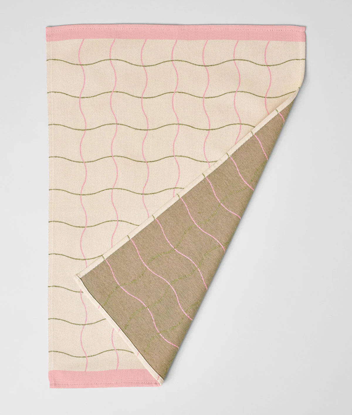 Wave Grid Natural Cotton - Tea Towel