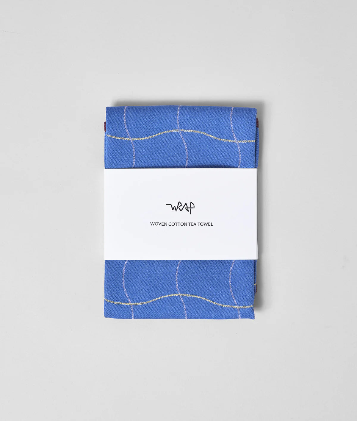 Wave Grid Blue Cotton - Tea Towel
