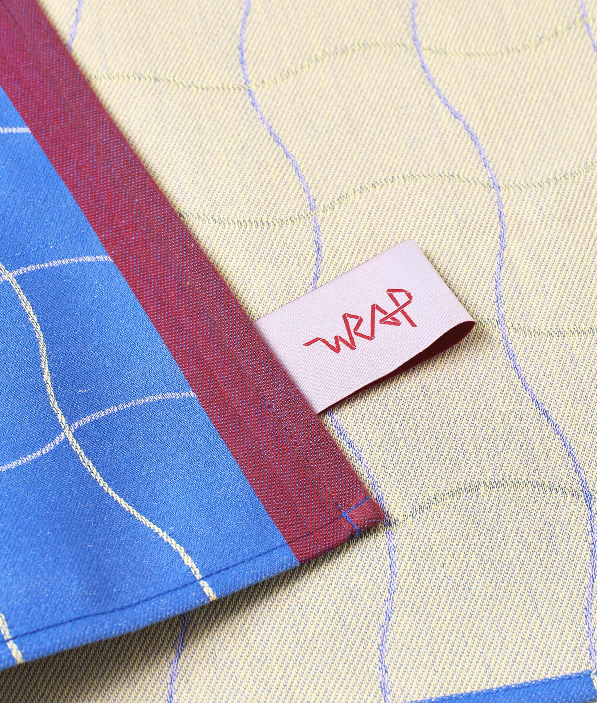 Wave Grid Blue Cotton - Tea Towel