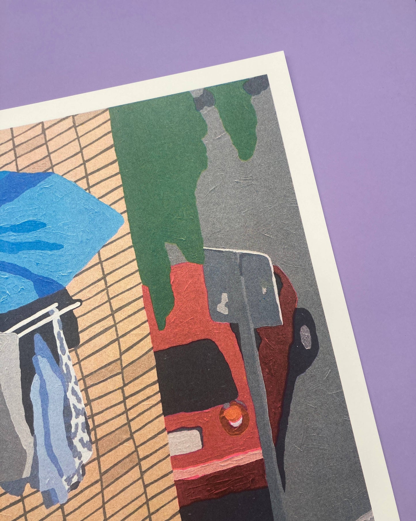 30x40 cm risoprint of laundry day in Bilbao