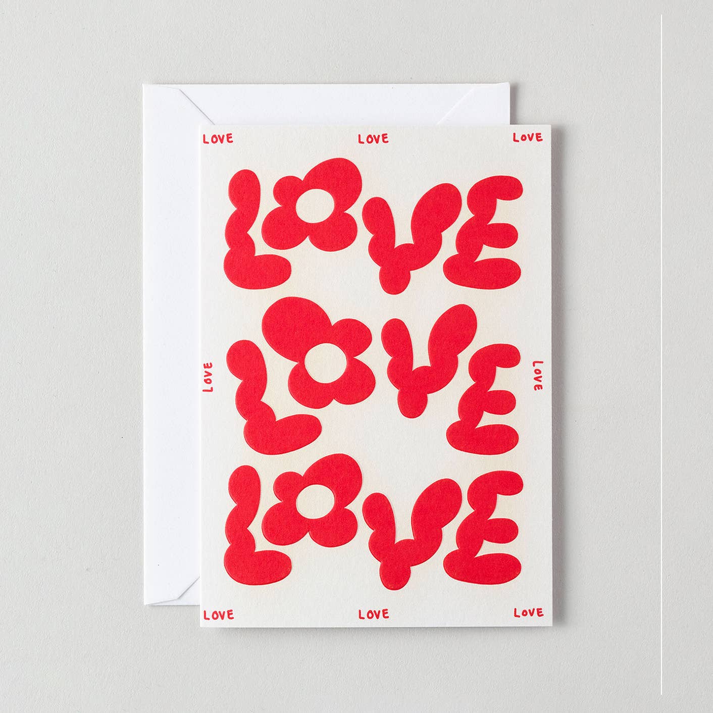 Love Love Love Embossed Greeting Card