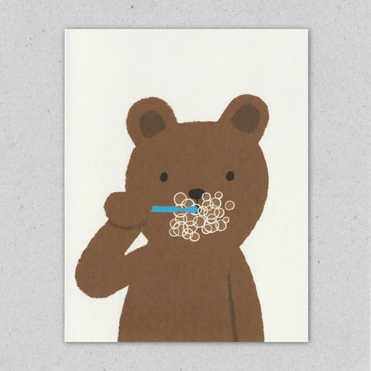 Brushing Bear Card