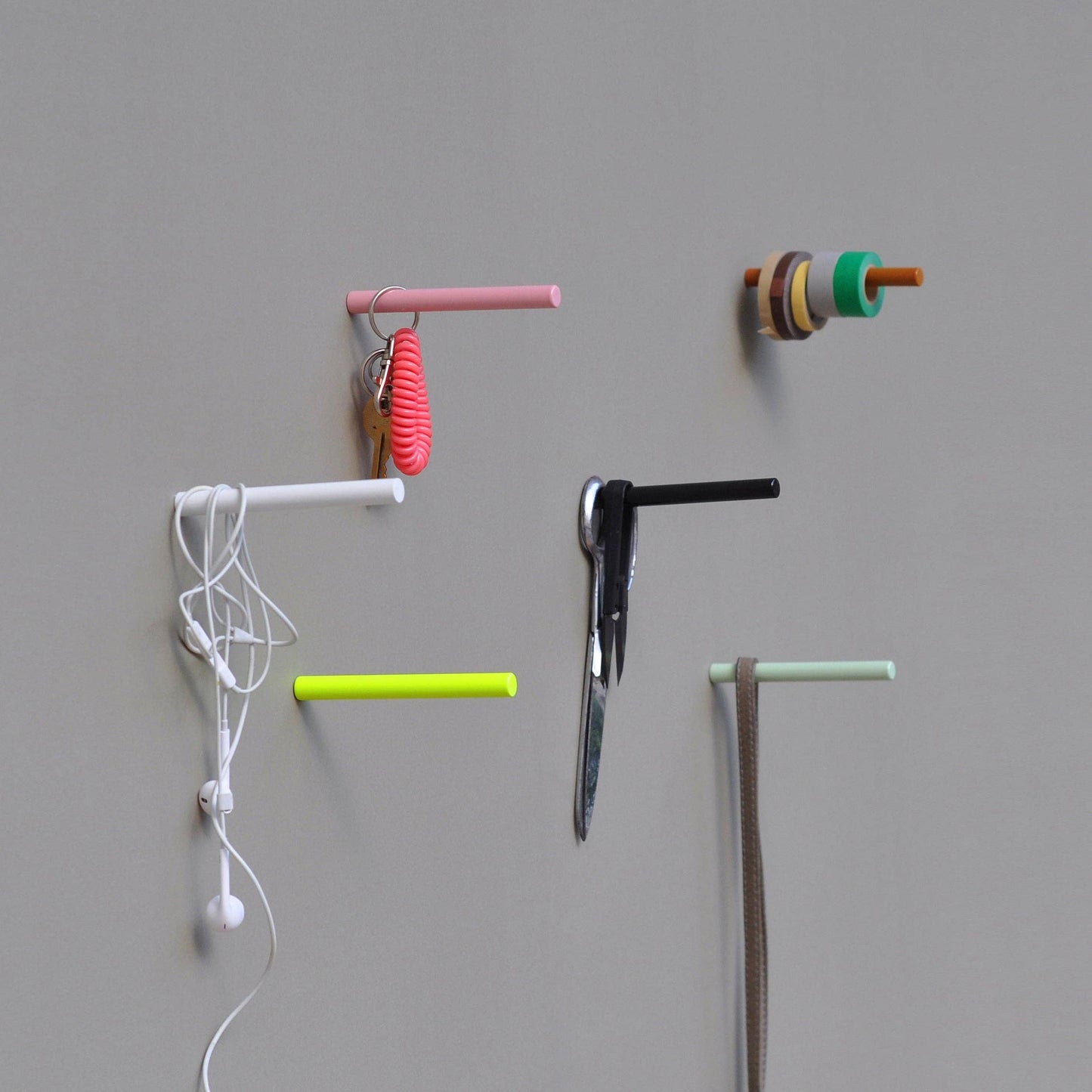 Wall-mounted hooks and Toilet Paper Holder - Sunny Yellow