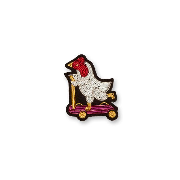 Rooster on a Scooter - Brooch